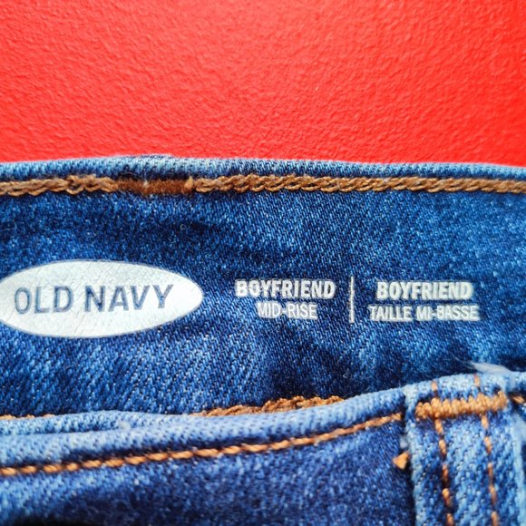 Old Navy boyfriend mid-rise jean short button fly blue women's size 0 - Picture 4 of 5
